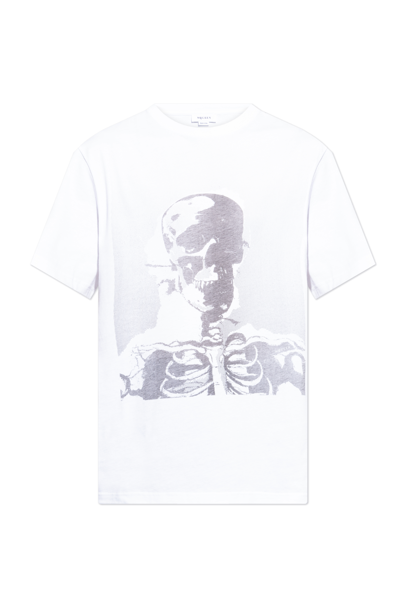 Alexander McQueen クルーネック半袖tシャツ ホワイト SS25 Alexander McQueen アレキサンダーマックイーン ALEXANDER